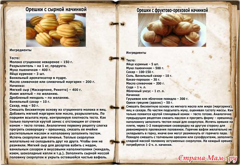 Орешки со сгущенкой - рецепт с пошаговыми фото | меню недели