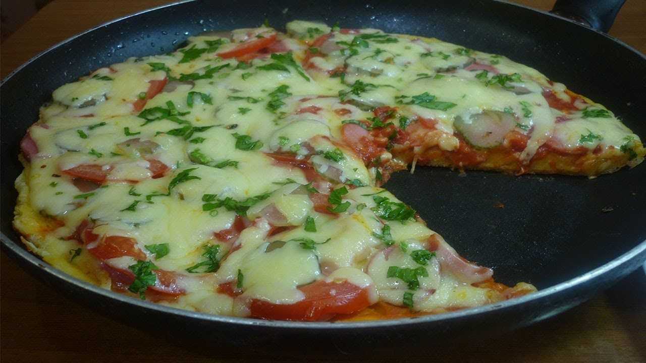 Рецепт пицца пятиминутка на сковороде с фото пошагово