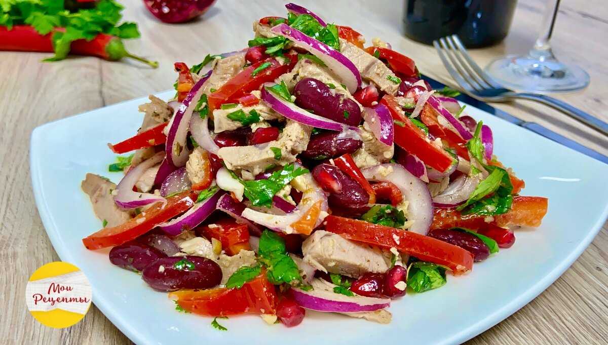Праздничный салат «тбилиси»: ингредиенты и пошаговый классический рецепт с красной фасолью и говядиной. как вкусно приготовить салат «тбилиси» с куриной грудкой, мясом, языком, копченой курицей, майон