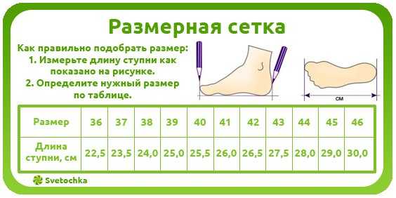Таблица размеров обуви в сантиметрах, соответствие российских, американских и европейских сеток | радуга