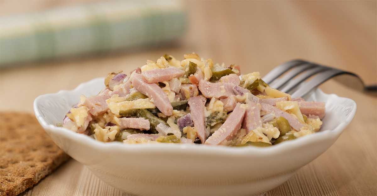 Салат с ветчиной и грибами - 13 рецептов очень вкусных салатов