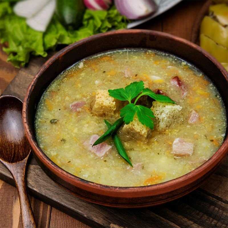 Гороховый суп с копченостями — 4 пошаговых рецепта