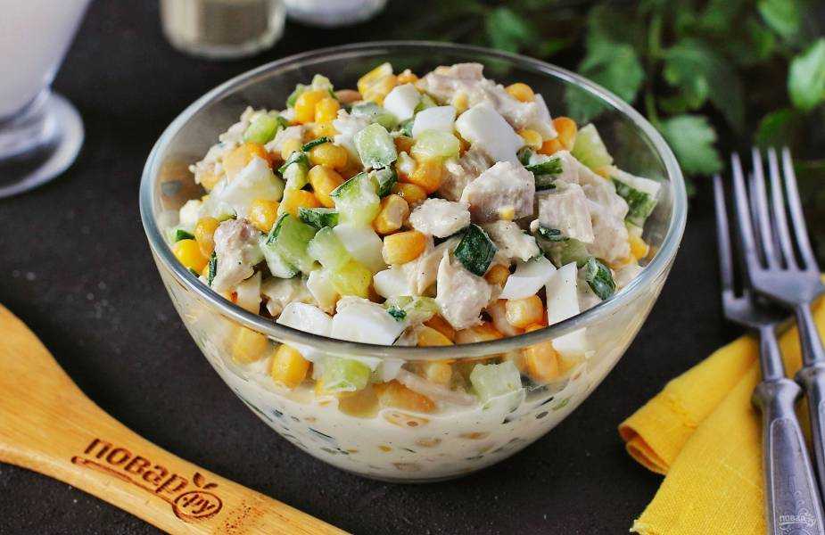 Салат из ветчины с кукурузой - 10 очень вкусных рецептов