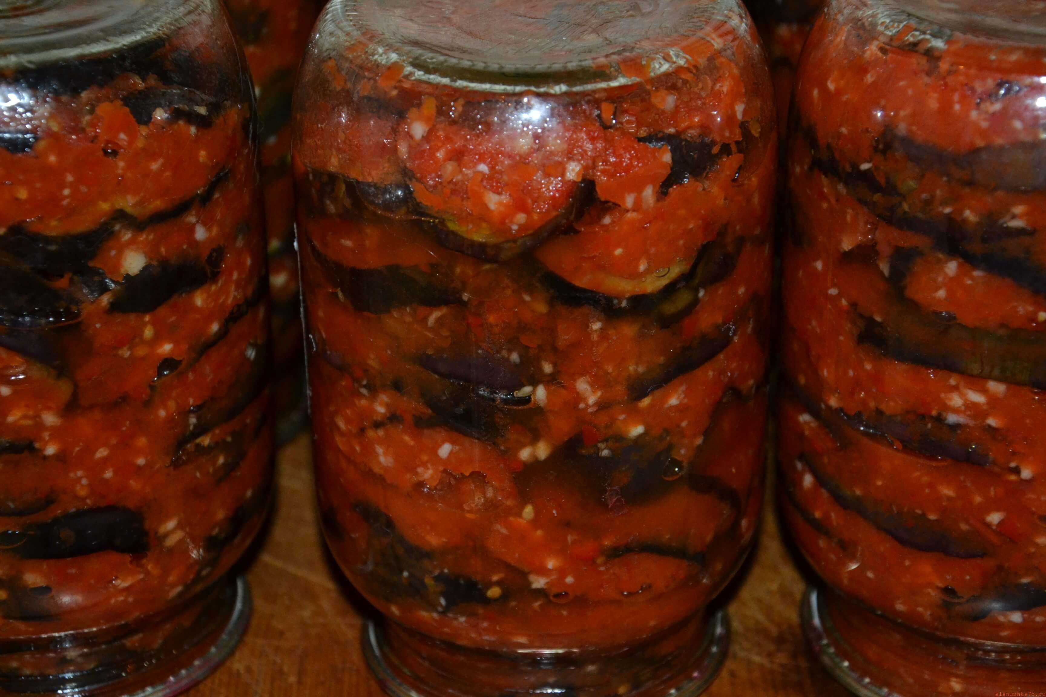 Тёщин язык из баклажанов на зиму с помидорами