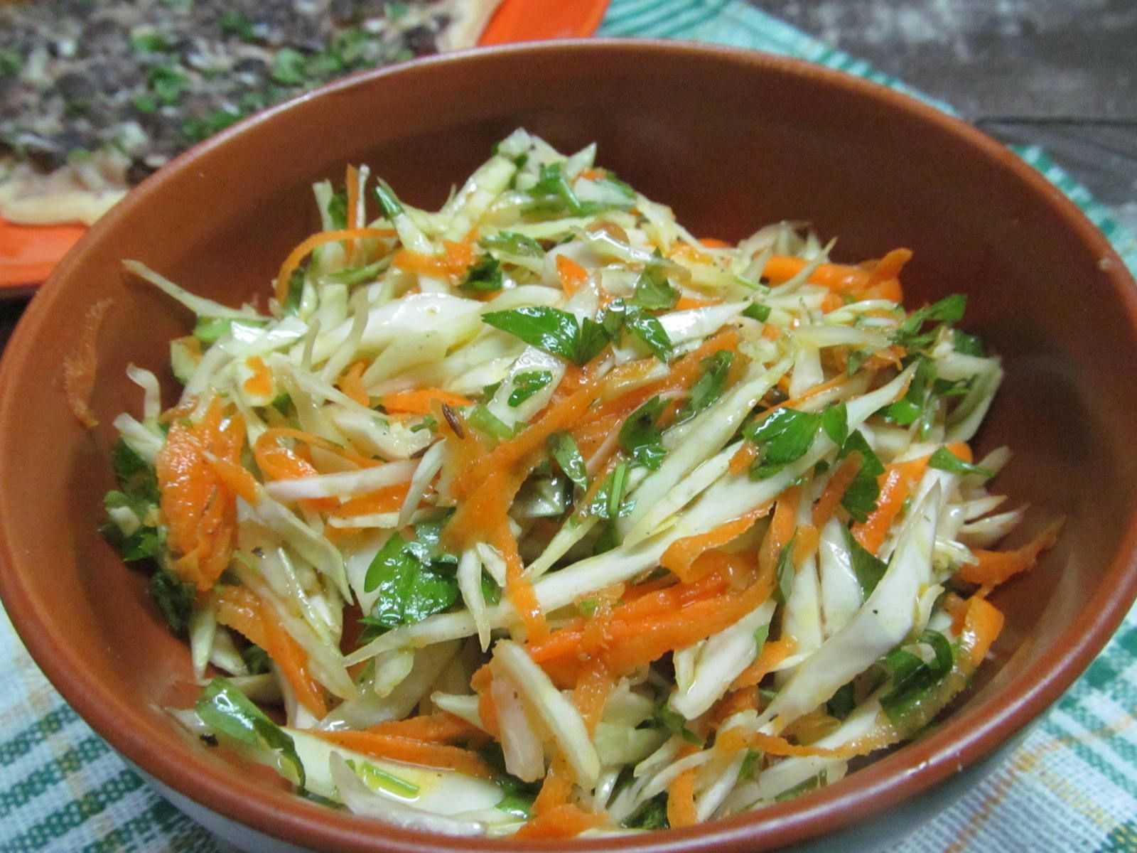 Салат из свежей капусты и моркови – быстро и вкусно: рецепт с фото и видео